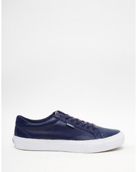 dunkelblaue Leder Turnschuhe von Vans