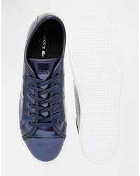 dunkelblaue Leder Turnschuhe von Lacoste