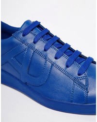 dunkelblaue Leder Turnschuhe von Armani Jeans