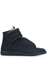 dunkelblaue Leder Turnschuhe von Maison Margiela