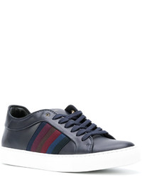 dunkelblaue Leder Turnschuhe von Paul Smith