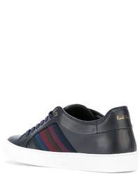 dunkelblaue Leder Turnschuhe von Paul Smith