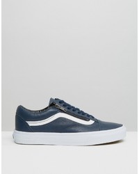 dunkelblaue Leder Turnschuhe von Vans