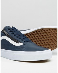 dunkelblaue Leder Turnschuhe von Vans