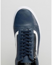 dunkelblaue Leder Turnschuhe von Vans