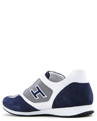 dunkelblaue Leder Turnschuhe von Hogan