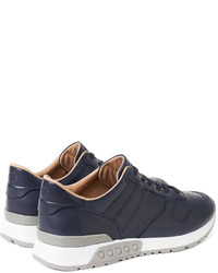 dunkelblaue Leder Turnschuhe von Tod's