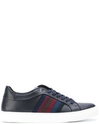 dunkelblaue Leder Turnschuhe von Paul Smith