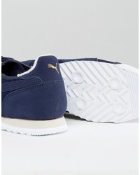 dunkelblaue Leder Turnschuhe von Puma