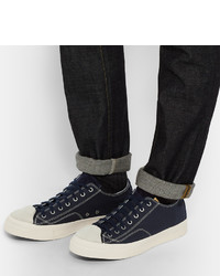 dunkelblaue Leder Turnschuhe von VISVIM