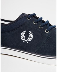 dunkelblaue Leder Turnschuhe von Fred Perry