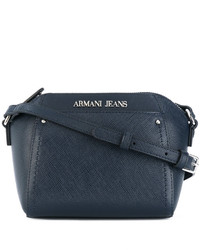 dunkelblaue Leder Umhängetasche von Armani Jeans