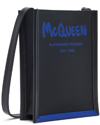 dunkelblaue Leder Umhängetasche von Alexander McQueen
