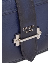 dunkelblaue Leder Umhängetasche von Prada