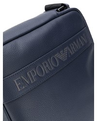 dunkelblaue Leder Umhängetasche von Emporio Armani