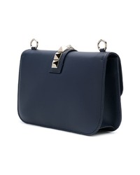 dunkelblaue Leder Umhängetasche von Valentino