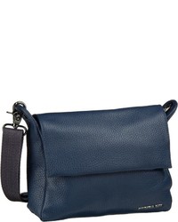 dunkelblaue Leder Umhängetasche von Mandarina Duck