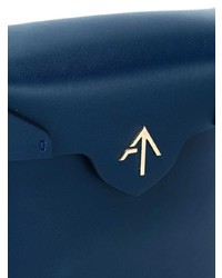 dunkelblaue Leder Umhängetasche von Manu Atelier
