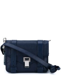 dunkelblaue Leder Umhängetasche von Proenza Schouler