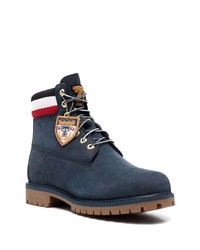 dunkelblaue Lederarbeitsstiefel von Timberland