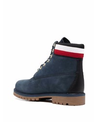 dunkelblaue Lederarbeitsstiefel von Timberland