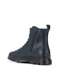 dunkelblaue Lederarbeitsstiefel von Camper