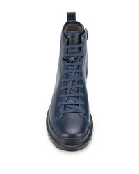 dunkelblaue Lederarbeitsstiefel von Camper