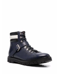 dunkelblaue Lederarbeitsstiefel von Bally