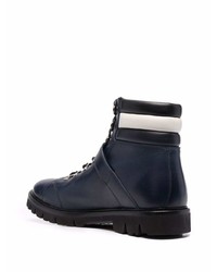 dunkelblaue Lederarbeitsstiefel von Bally