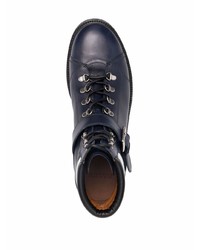 dunkelblaue Lederarbeitsstiefel von Bally