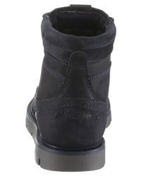 dunkelblaue Lederarbeitsstiefel von Wrangler