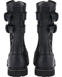 dunkelblaue Lederfreizeitstiefel von Brandit