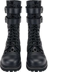 dunkelblaue Lederfreizeitstiefel von Brandit