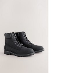 dunkelblaue Lederfreizeitstiefel von next