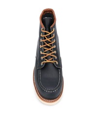 dunkelblaue Lederfreizeitstiefel von Red Wing Shoes