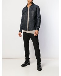 dunkelblaue Shirtjacke aus Leder von 10Sei0otto