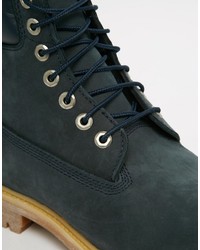 dunkelblaue Lederstiefel von Timberland