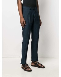 dunkelblaue Leinen Chinohose von Etro