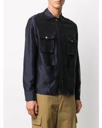 dunkelblaue Leinen Shirtjacke von Soulland
