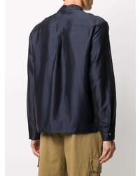 dunkelblaue Leinen Shirtjacke von Soulland