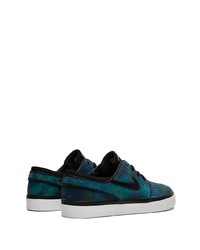 dunkelblaue Mit Batikmuster Leder niedrige Sneakers von Nike