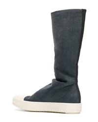 dunkelblaue mittelalte Stiefel von Rick Owens DRKSHDW