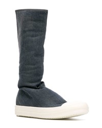 dunkelblaue mittelalte Stiefel von Rick Owens DRKSHDW