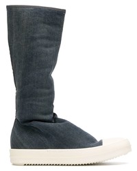 dunkelblaue mittelalte Stiefel von Rick Owens DRKSHDW