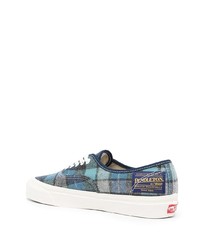 dunkelblaue niedrige Sneakers mit Schottenmuster von Vans