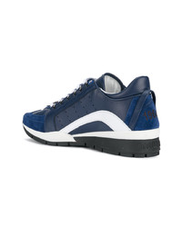 dunkelblaue niedrige Sneakers von DSQUARED2