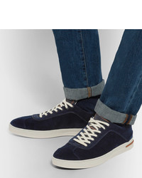 dunkelblaue niedrige Sneakers von Loro Piana