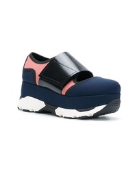 dunkelblaue niedrige Sneakers von Marni