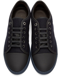 dunkelblaue niedrige Sneakers von Lanvin