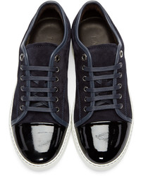 dunkelblaue niedrige Sneakers von Lanvin